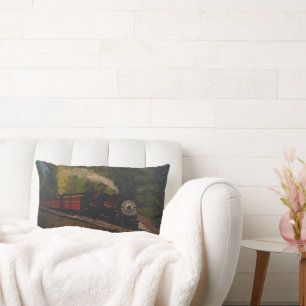 Old Steam Engine, Original by Gary Poling Lumbar Pillow