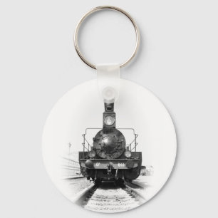 Old steam locomotive keychain