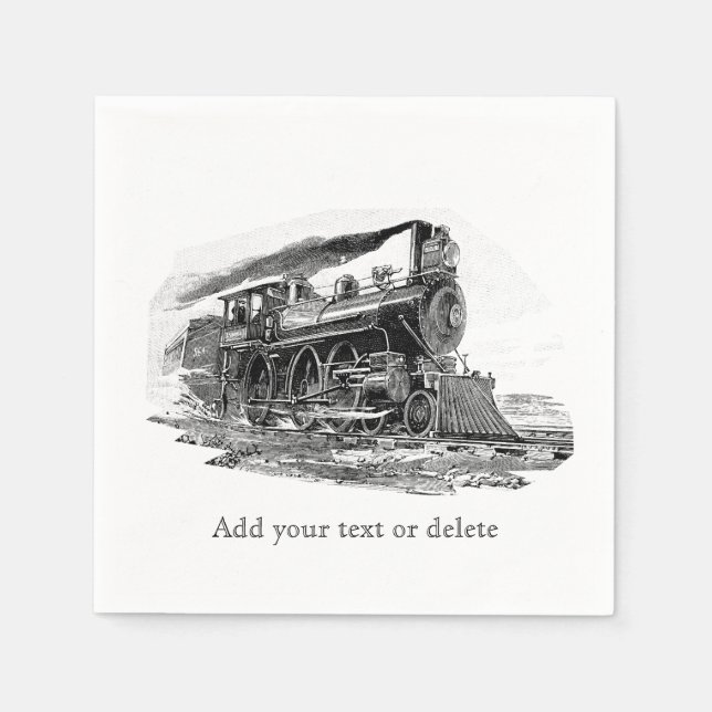 Old Steam Locomotive Napkin (Front)