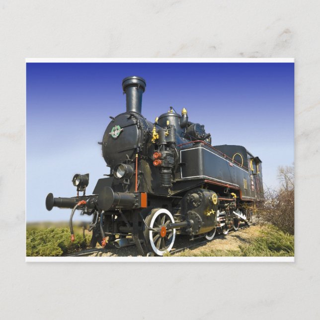 old steam locomotive postcard (Front)