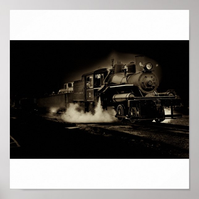 Old steam train along the Oregon coast - Poster (Front)