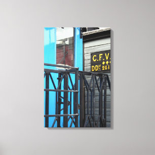 Old Steam Train Le Mastrou Blue Waggon Canvas