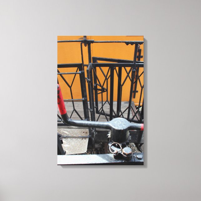 Old Steam Train Le Mastrou Waggon Crank Canvas Print (Front)