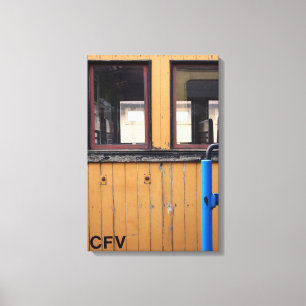 Old Steam Train Le Mastrou Yellow Waggon Canvas Print