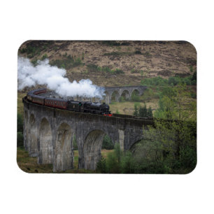 Old steam train on Glenfinnan Viaduct Magnet