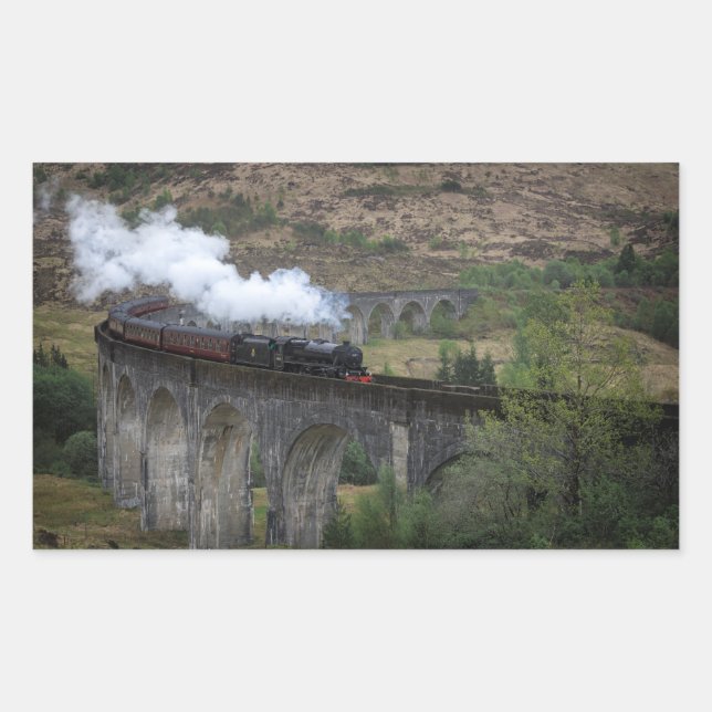 Old steam train on Glenfinnan Viaduct Sticker (Front)