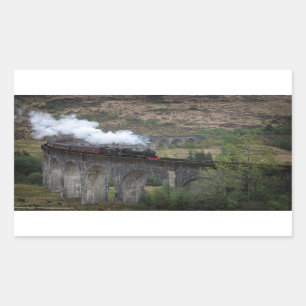 Old steam train on Glenfinnan Viaduct Sticker
