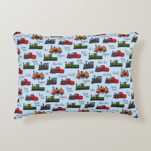 Old Steam Trains Clickety Clack Choo Puff Baby Bu Accent Pillow