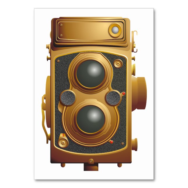 Old Steampunk Camera Table Number (Front)