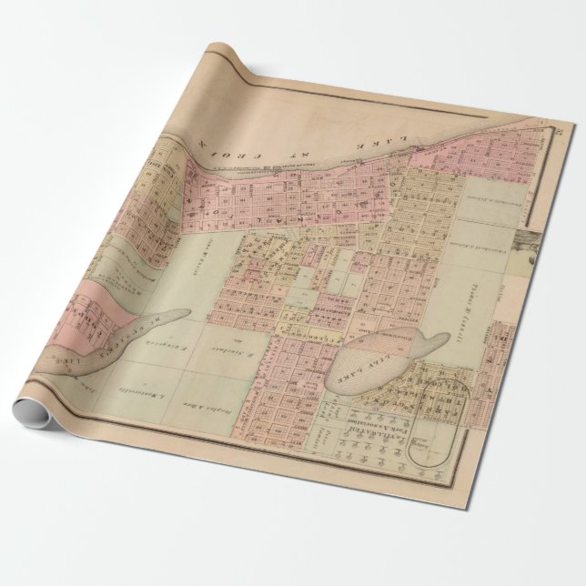 Old Stillwater MN Map (1874)  Wrapping Paper (Unrolled)