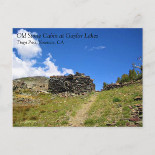 Old Stone Cabin at Gaylor Lakes, Tioga Pass, CA Po Postcard