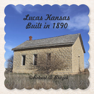 Old Stone School Paper Coaster