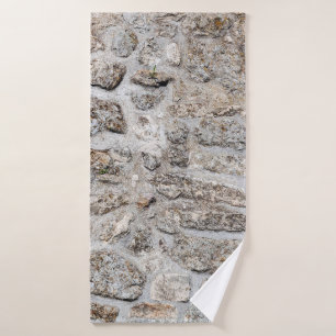 Old stone wall at belgrade fortress, belgrade ser bath towel