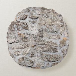 Old stone wall at belgrade fortress, belgrade ser round pillow