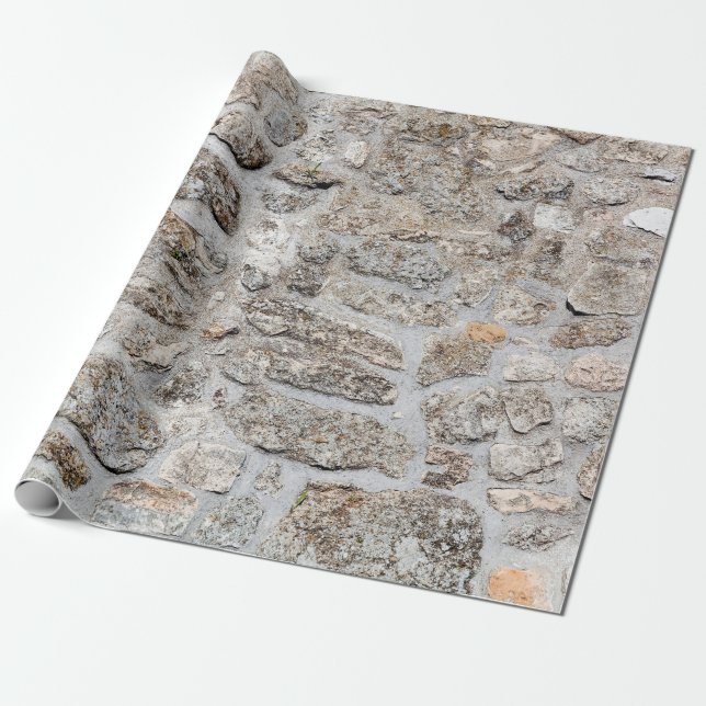Old stone wall at belgrade fortress,  belgrade ser wrapping paper (Unrolled)