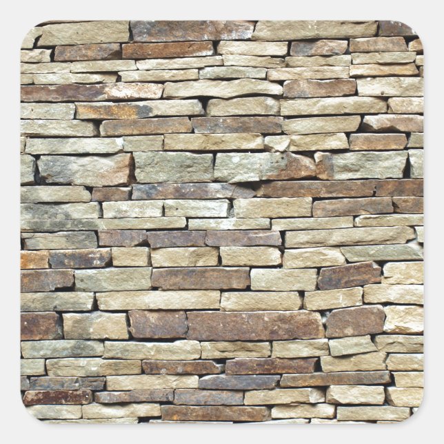 Old stone wall texture square sticker (Front)