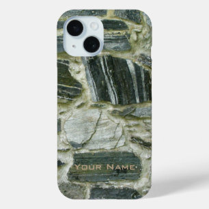 Old Stone Wall with Name iPhone 15 Case