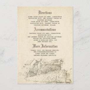 Old Story Book Wedding Details - Information Enclosure Card