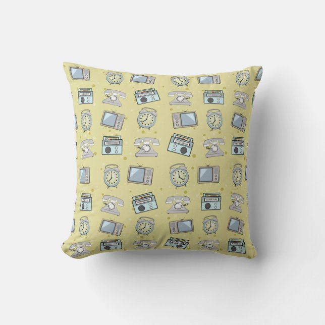 Old Stuff Pattern Throw Pillow (Front)