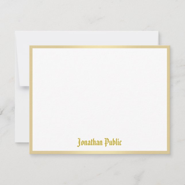 Old Style Calligraphy Script Template Gold Text (Front)