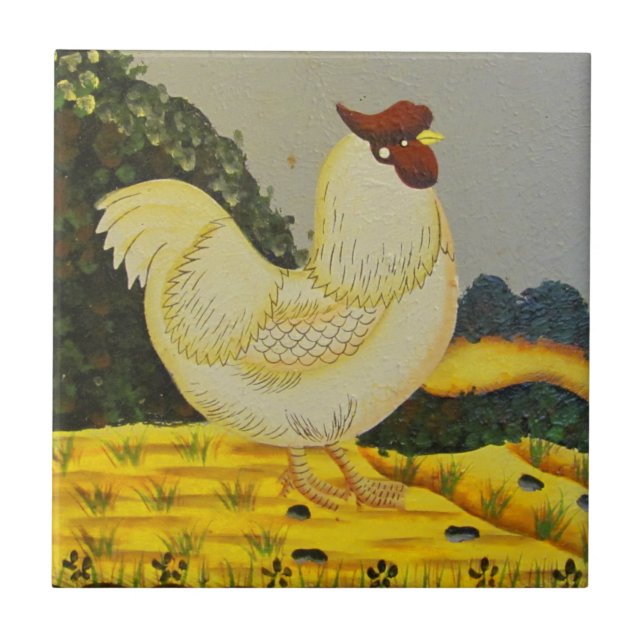 Old Style Chicken Painting Tile (Front)