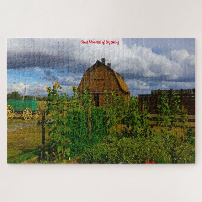 Old Style Country Barn Wyoming. Jigsaw Puzzle (Horizontal)