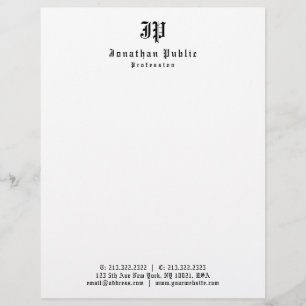 Old Style English Text Monogram Simple Template Letterhead