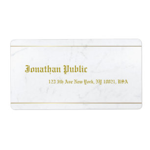 Old Style Gold Calligraphy Elegant Marble Shipping