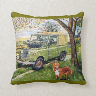 Old Style Land Rover Cushion. Throw Pillow