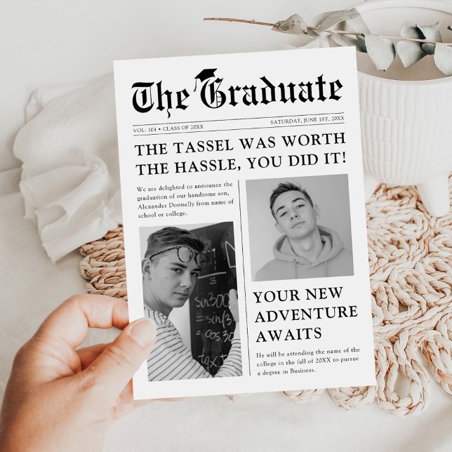 Old Style Newspaper Graduation Announcement (Creator Uploaded)