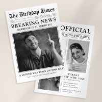 Old Style Newspaper Photo Birthday Party