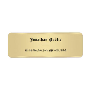 Old Style Text Faux Gold Simple Template Elegant
