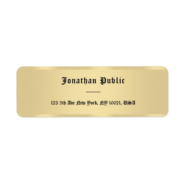Old Style Text Faux Gold Simple Template Elegant (Front)