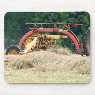 Old Style Towed Hay Rake At Work Mouse Pad