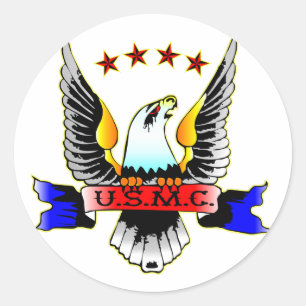 Old Style USMC Classic Round Sticker
