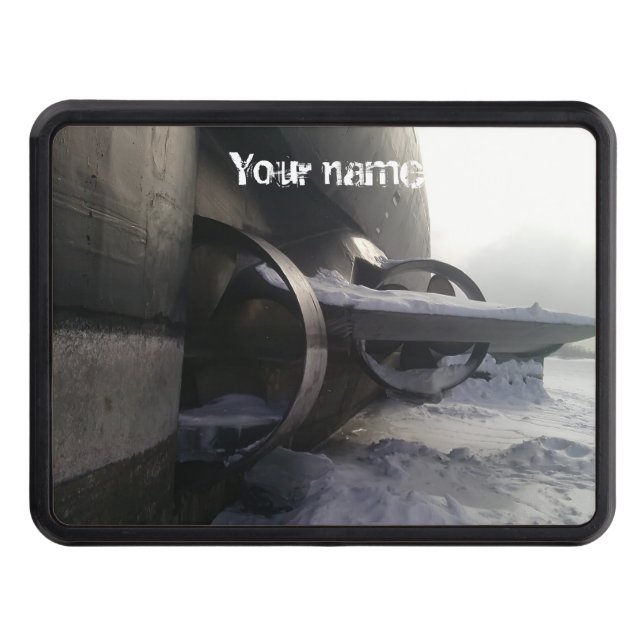 Old submarine in the snow trailer hitch cover (Front)