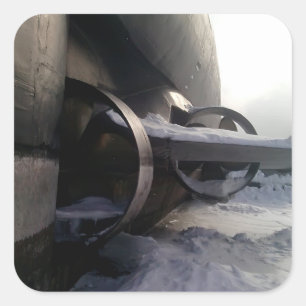 Old Submarine Square Sticker