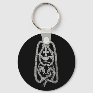 Old Swedish viking runestone Keychain