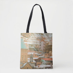Old Tbilisi historical buildings. Caucasus Travel Tote Bag