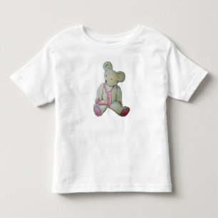 old teddy bear red bow children's design toddler t-shirt