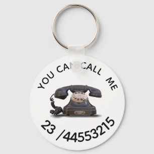 Old Telephone -  add number Keychain