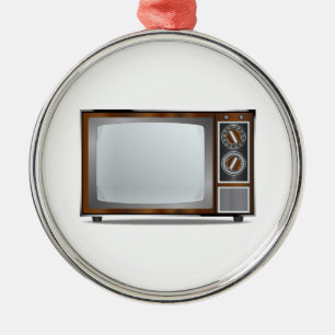 Old Television Set Metal Ornament