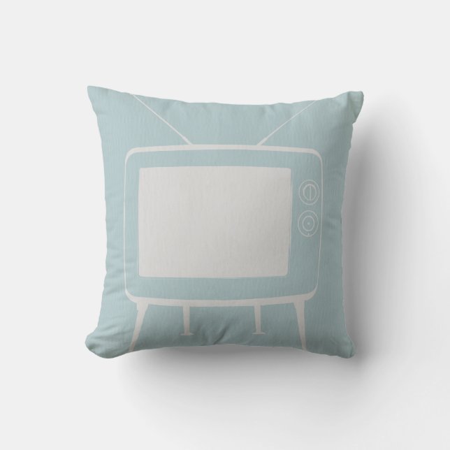 Old Television Throw Pillow (Front)