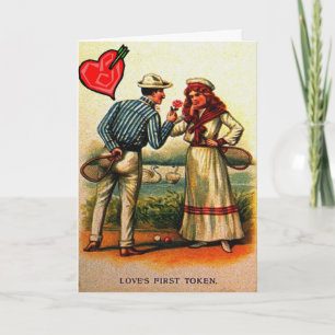 Old Tennis Valentine Holiday Card