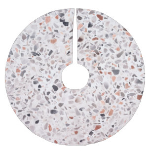 Old terrazzo texture, hamper pattern. brushed polyester tree skirt