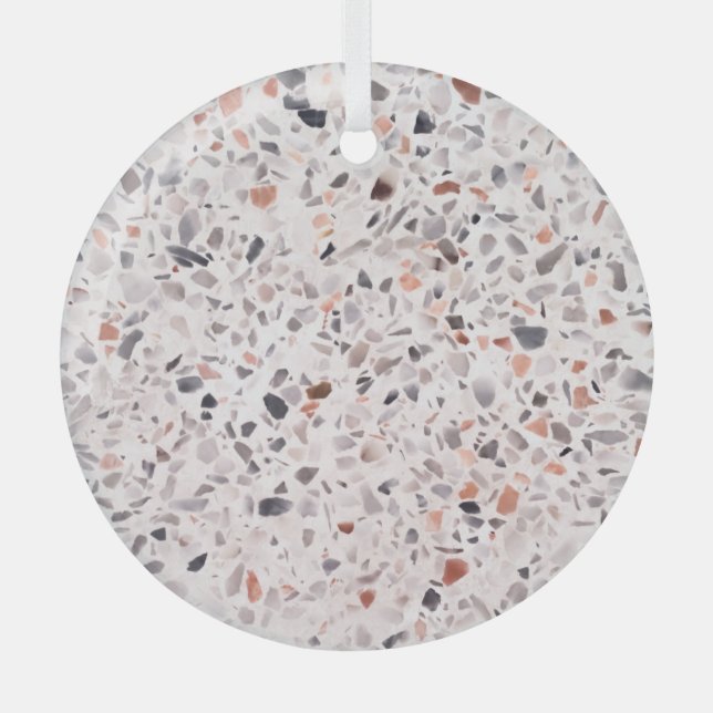 Old terrazzo texture, hamper pattern. glass ornament (Front)