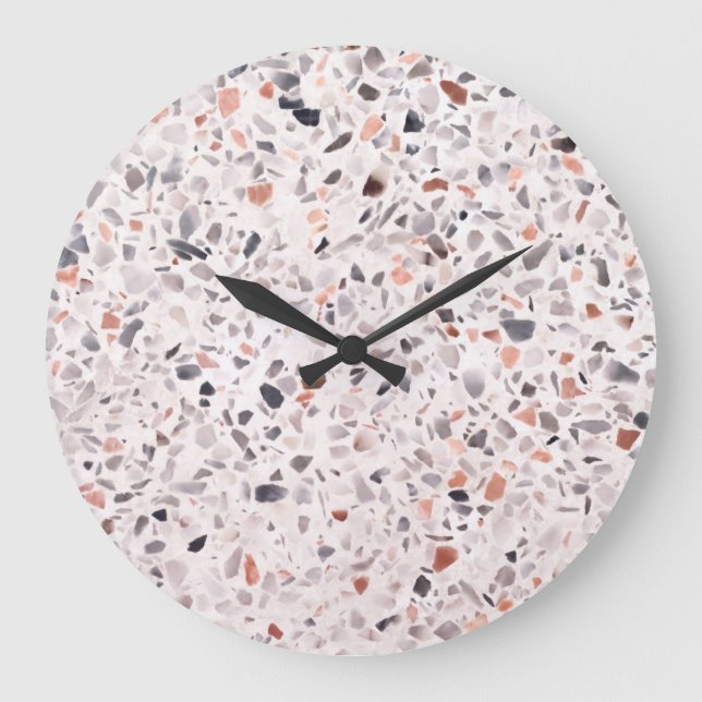 Old terrazzo texture, hamper pattern. large clock (Front)