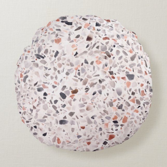 Old terrazzo texture, hamper pattern. round pillow (Front)