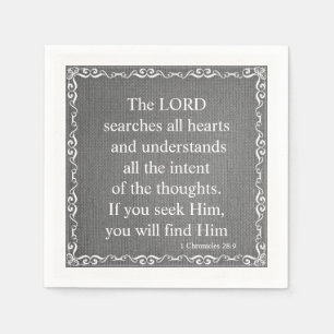 Old Testament Bible Scripture Quote – 1 Chronicles Napkin