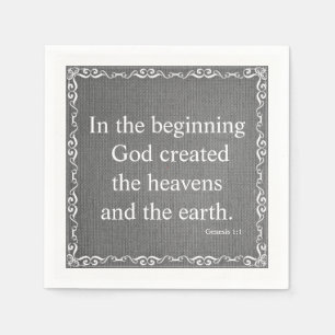 Old Testament Bible Scripture Quote – Genesis 1:1 Napkin